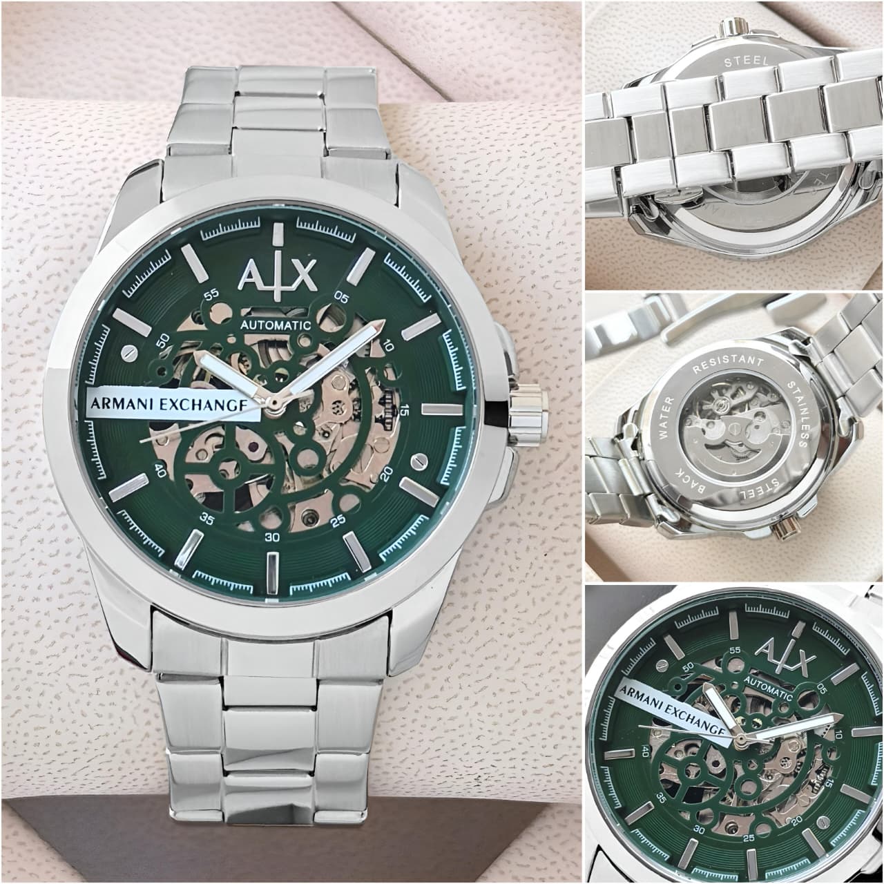 Armani Exchange Hampton Green Skeleton Dial