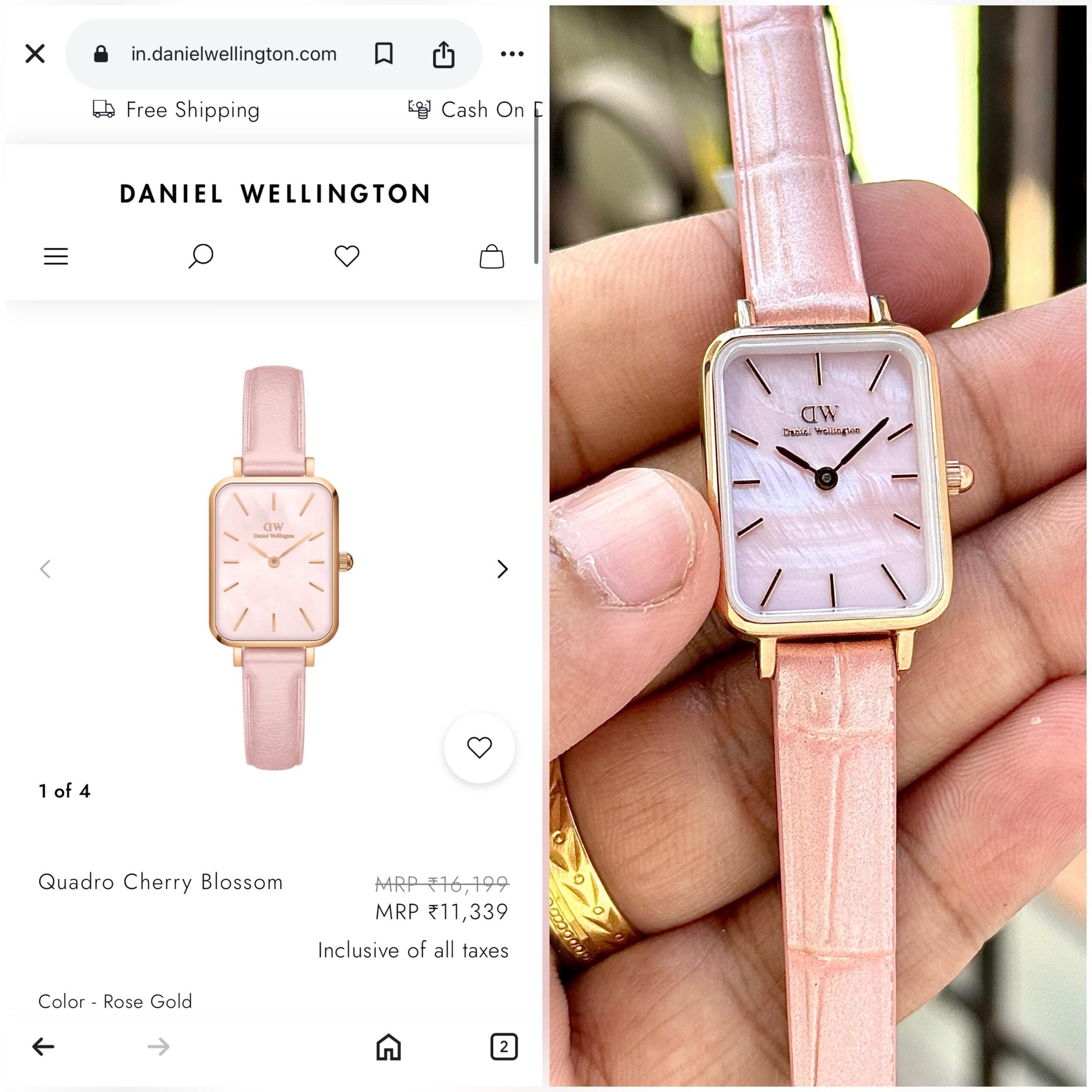 Daniel Wellington Quadro Cherry Blossom