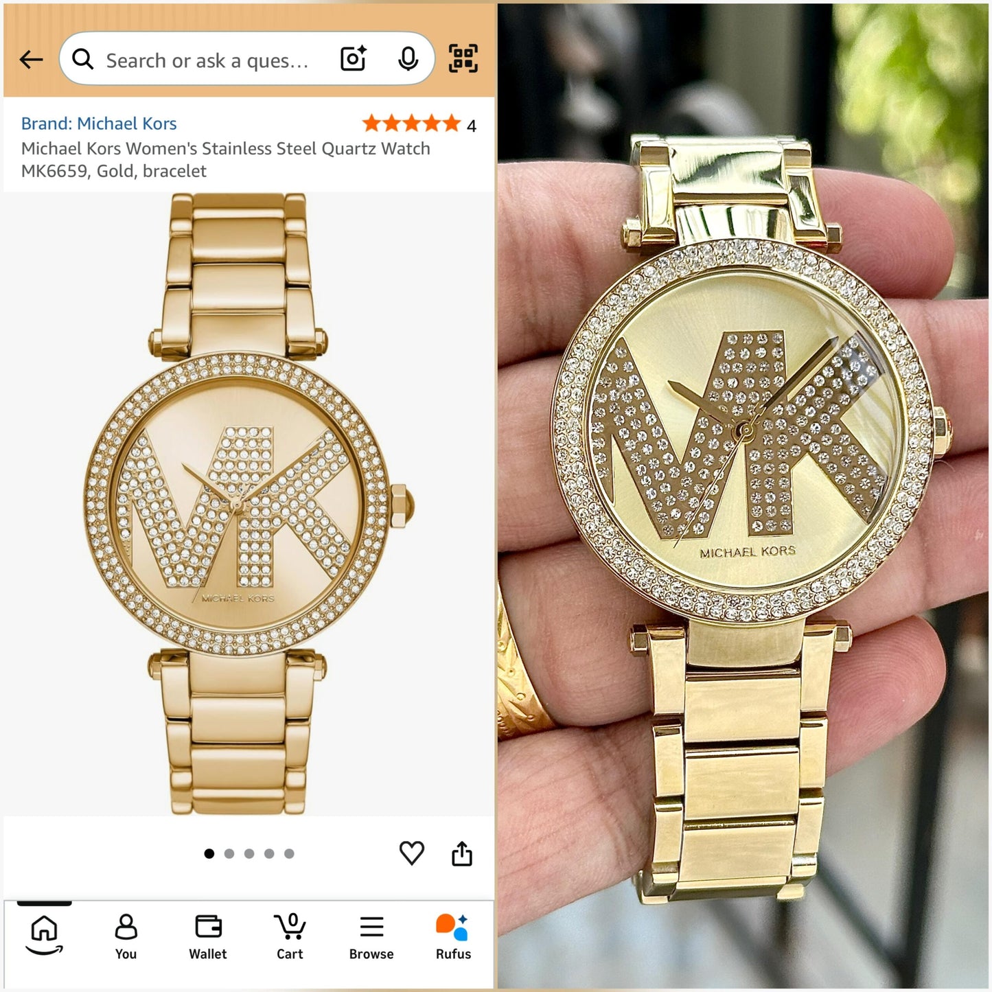 Michael Kors Gold Crystal Dial