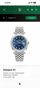 Rolex Oyster Perpetual Blue Diamond Dial