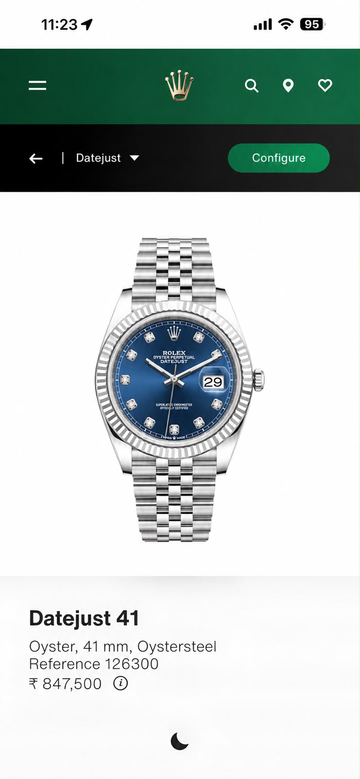 Rolex Oyster Perpetual Blue Diamond Dial
