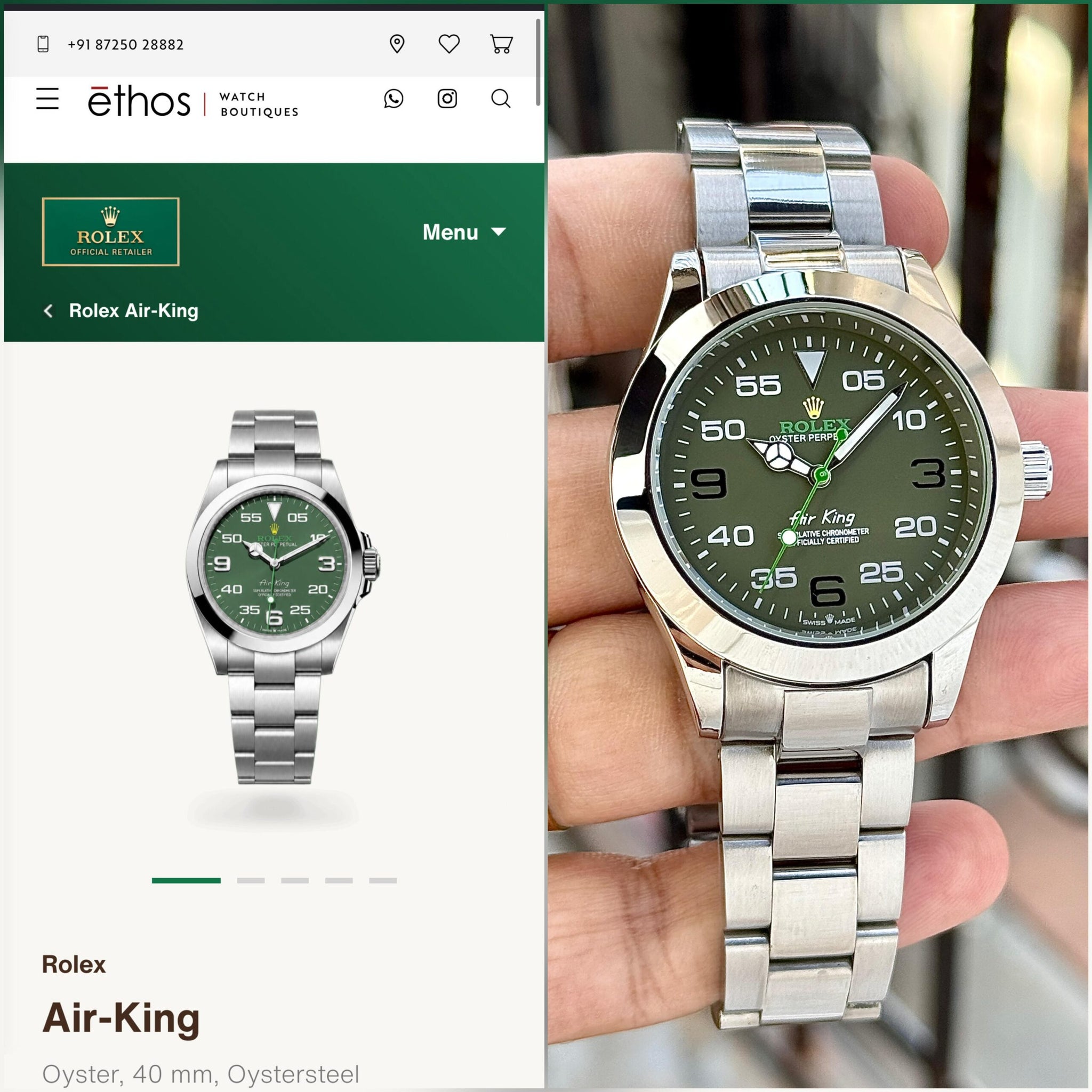 Rolex Air-King Olive Green Dial