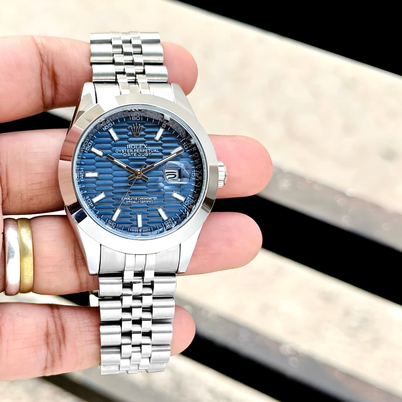Rolex Datejust Blue Motif Dial Silver Edition