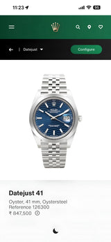 Rolex Datejust Blue Motif Dial Silver Edition