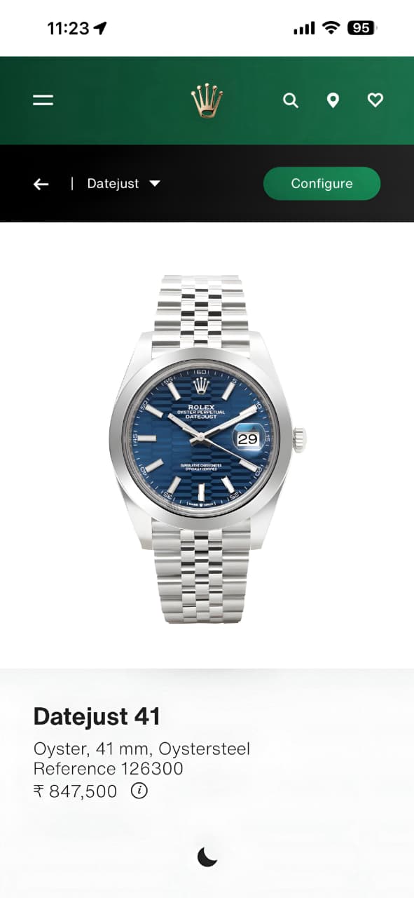 Rolex Datejust Blue Motif Dial Silver Edition