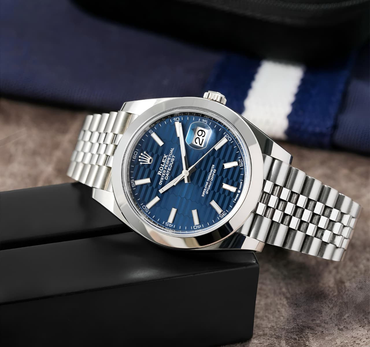Rolex Datejust Blue Motif Dial Silver Edition