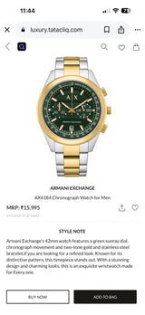 Armani Exchange Rafael Green Dial Chronograph