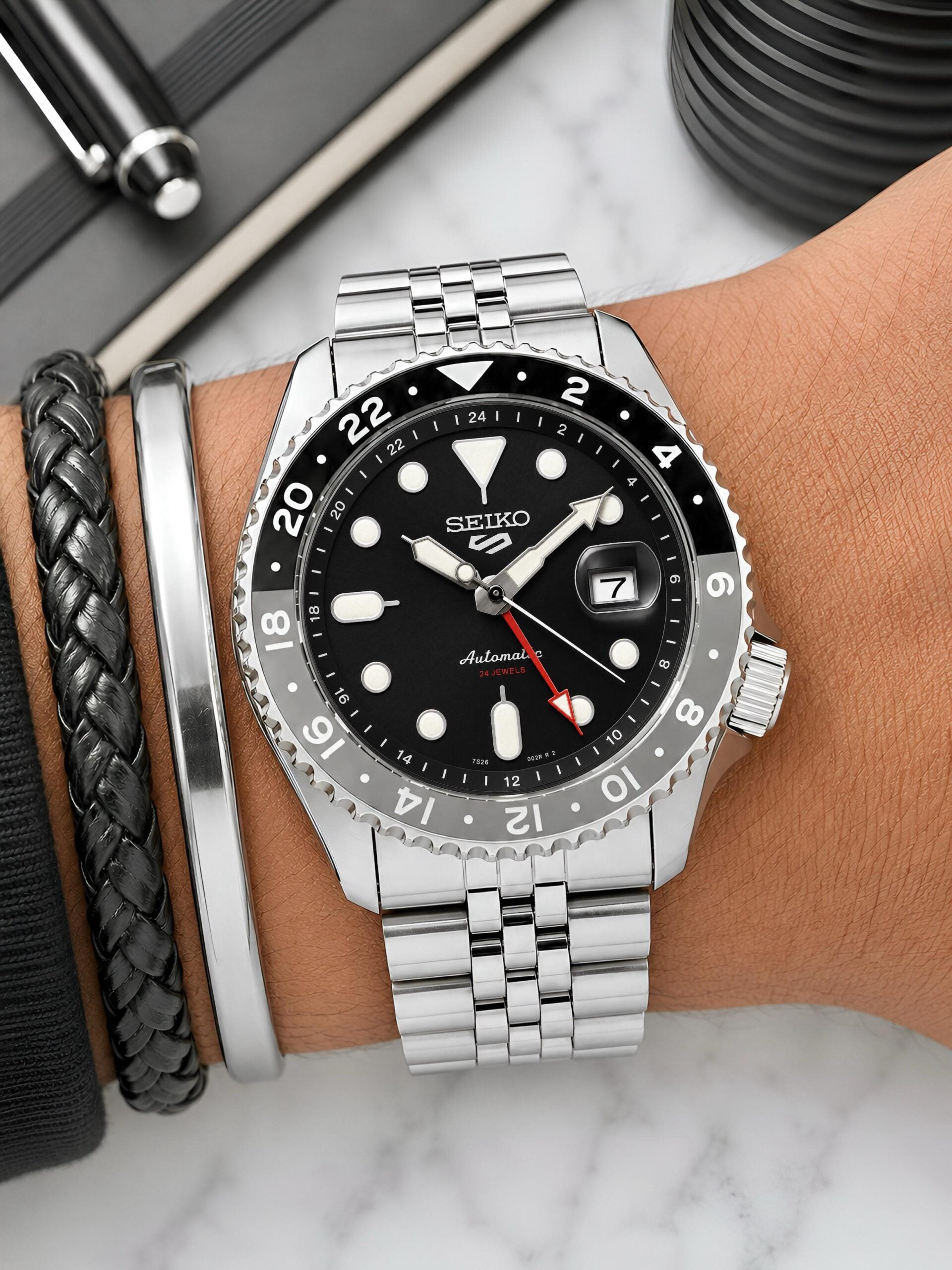 Seiko 5 Sports GMT Automatic Black Dial