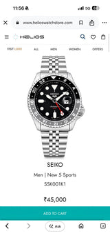 Seiko 5 Sports GMT Automatic Black Dial