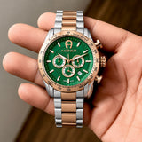 Aigner Green Dial Chronograph Rose Gold