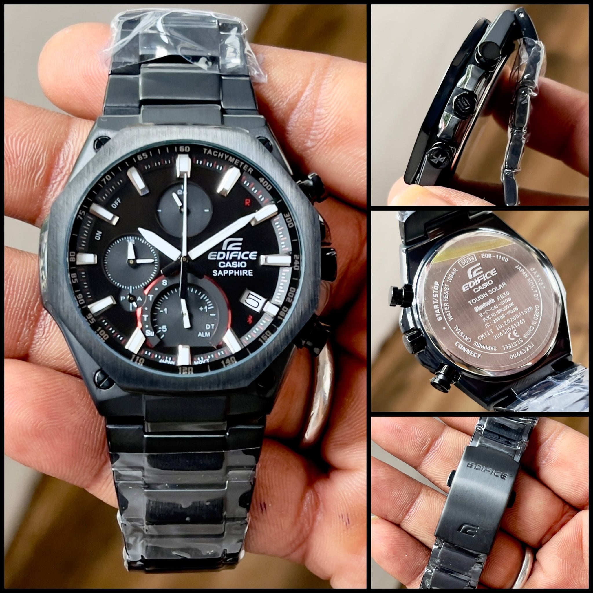 Edifice Casio Sapphire Black Chronograph