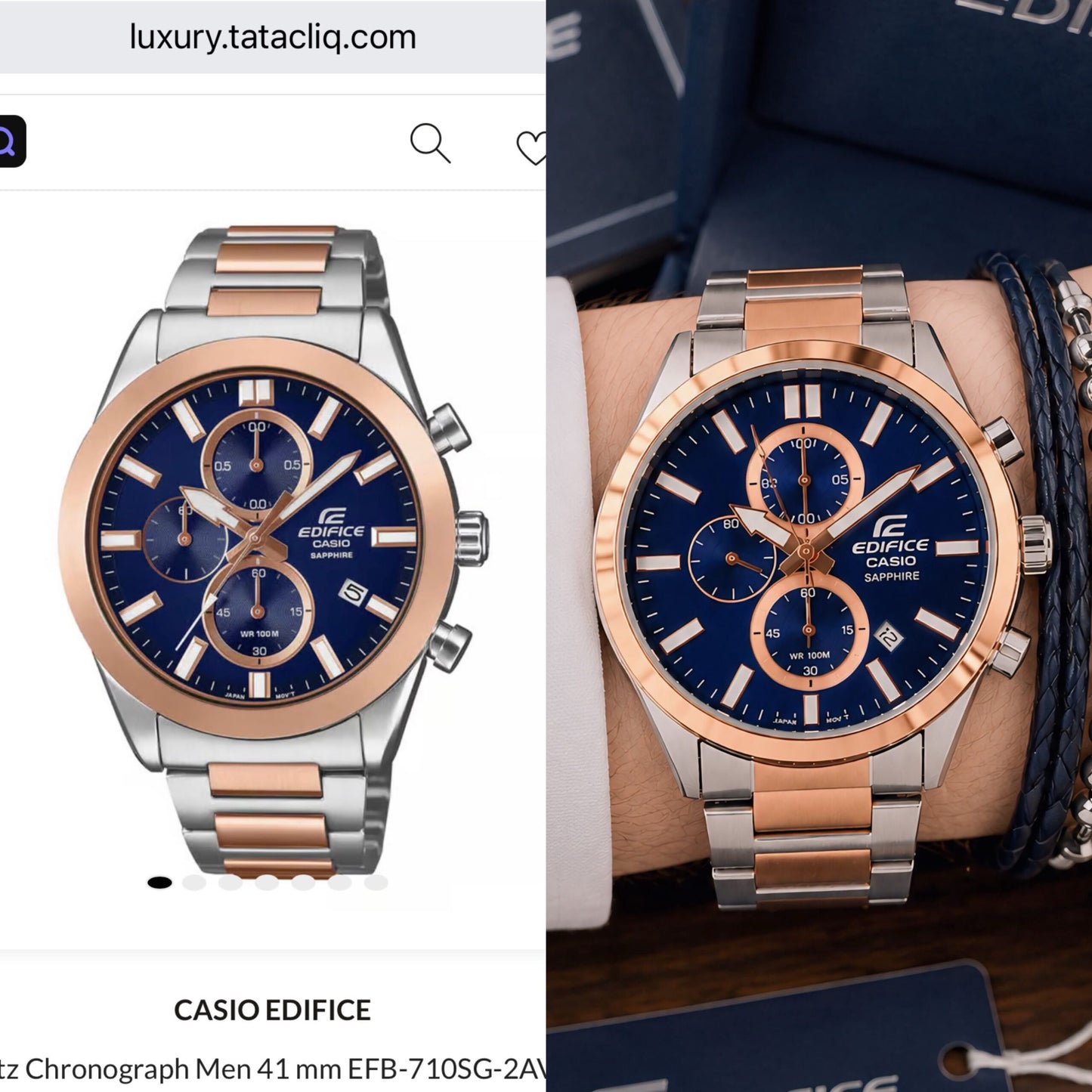 Edifice Casio Standard Chronograph Blue Dial