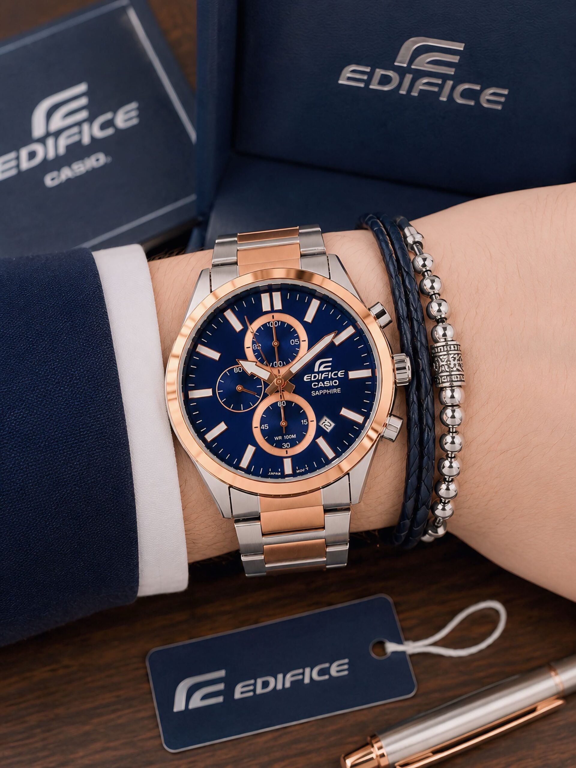 Edifice Casio Standard Chronograph Blue Dial