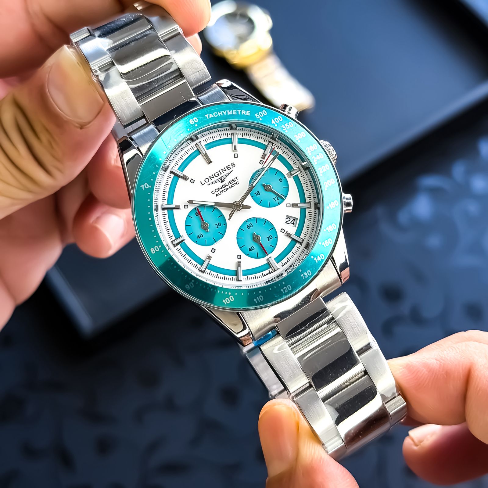 Longines Ice Blue &amp; White Dial Two-Tone Chronograph