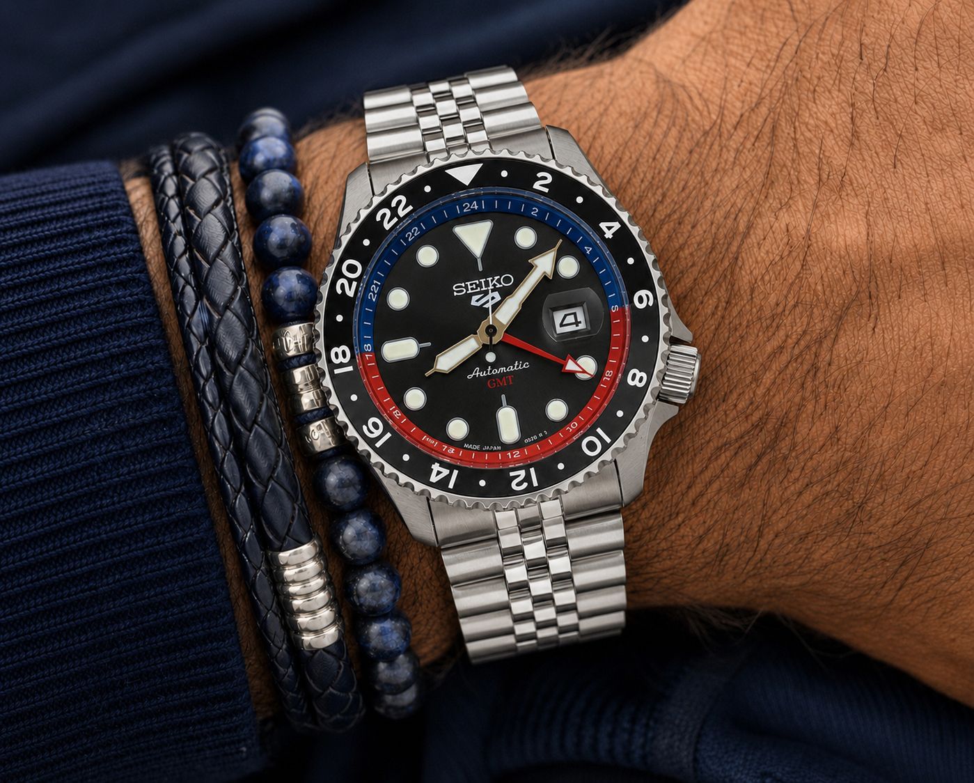 Seiko GMT Silver Automatic