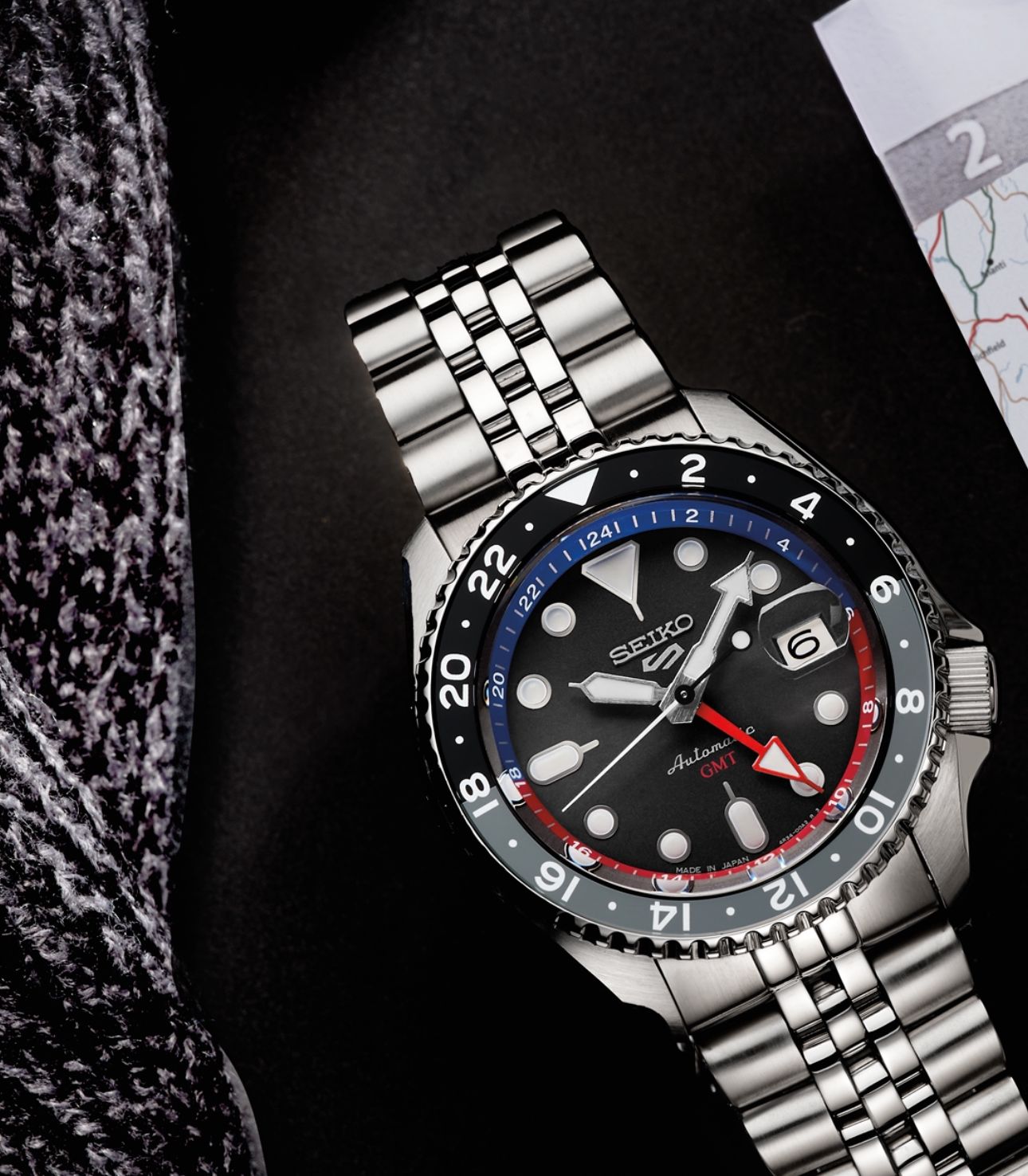 Seiko GMT Silver Automatic