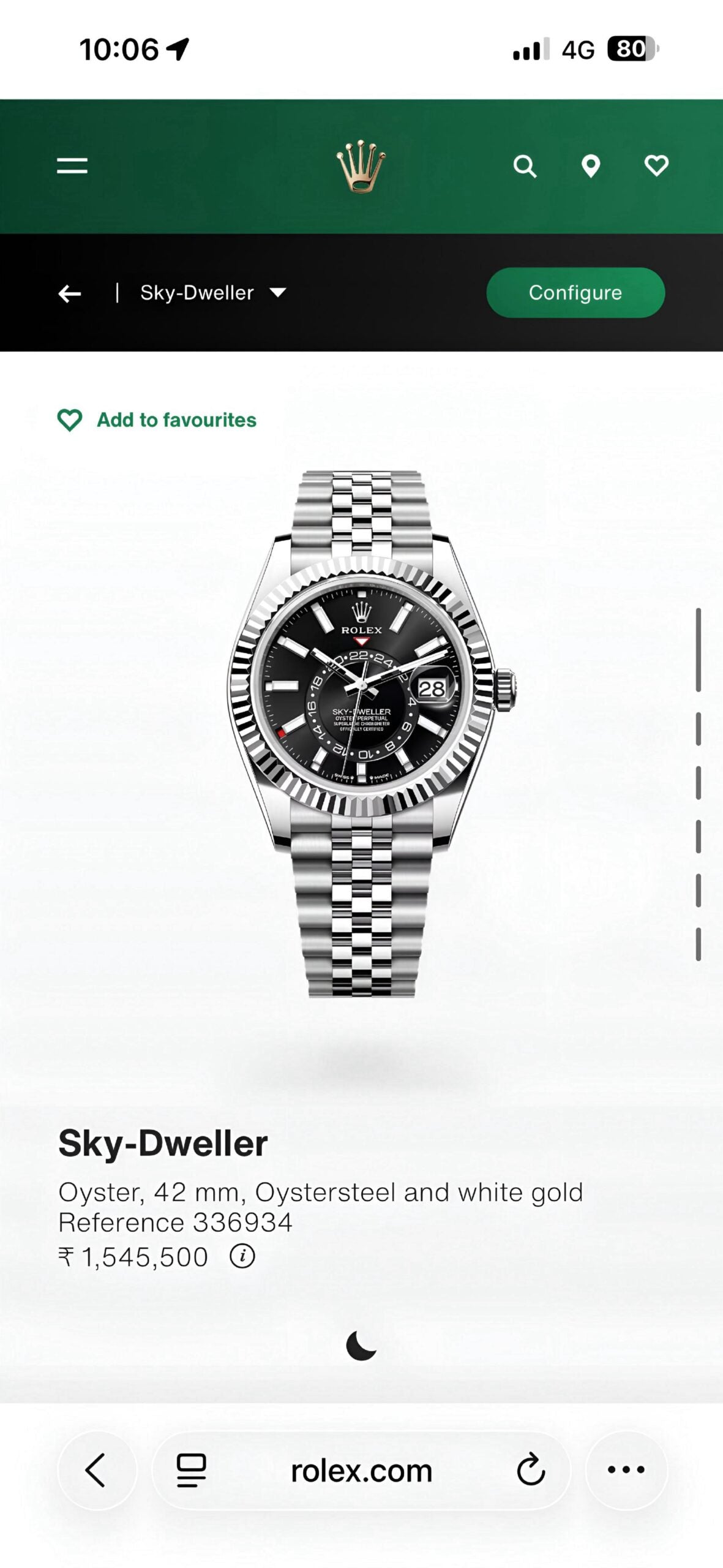 Rolex Sky-Dweller Silver Quartz