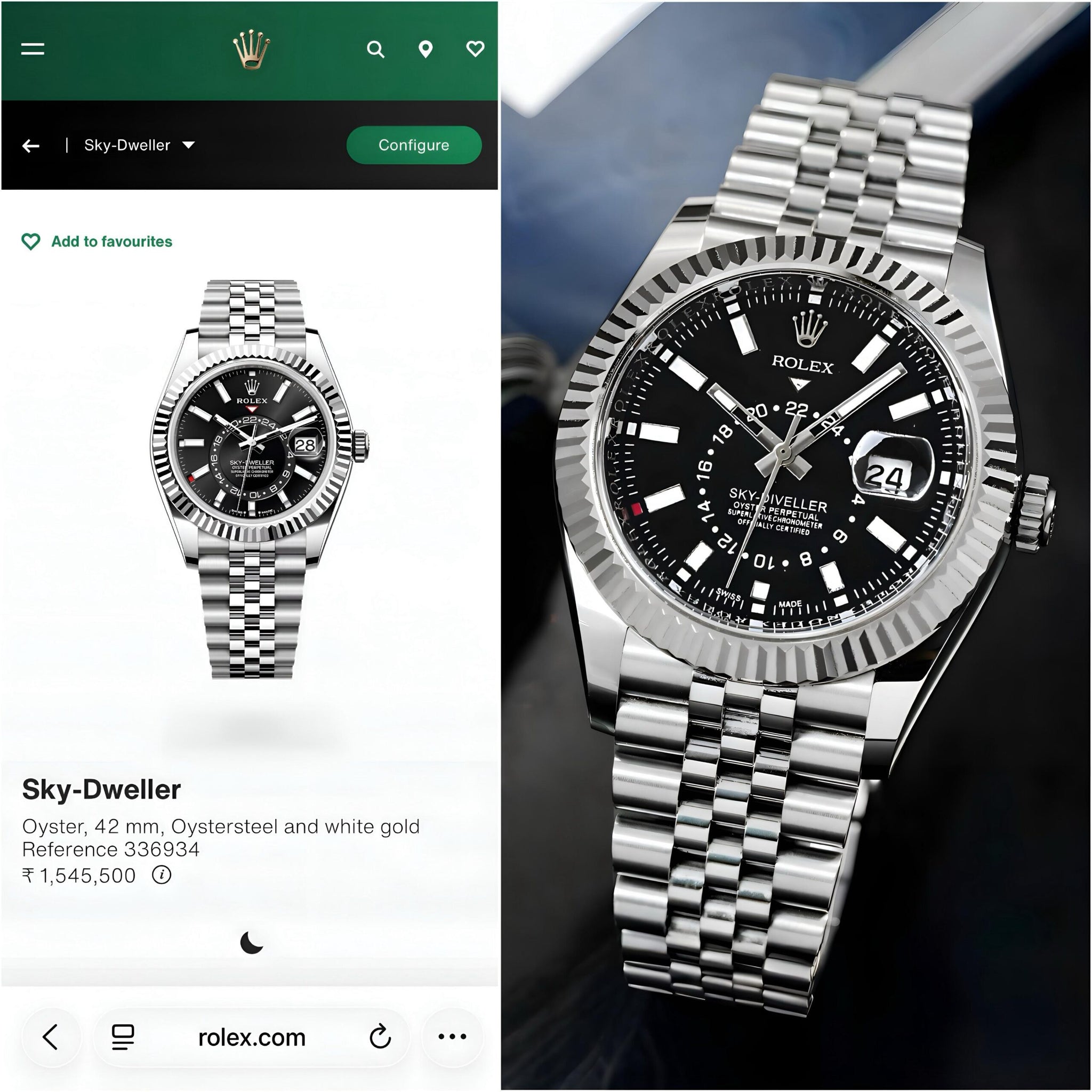 Rolex Sky-Dweller Silver Quartz
