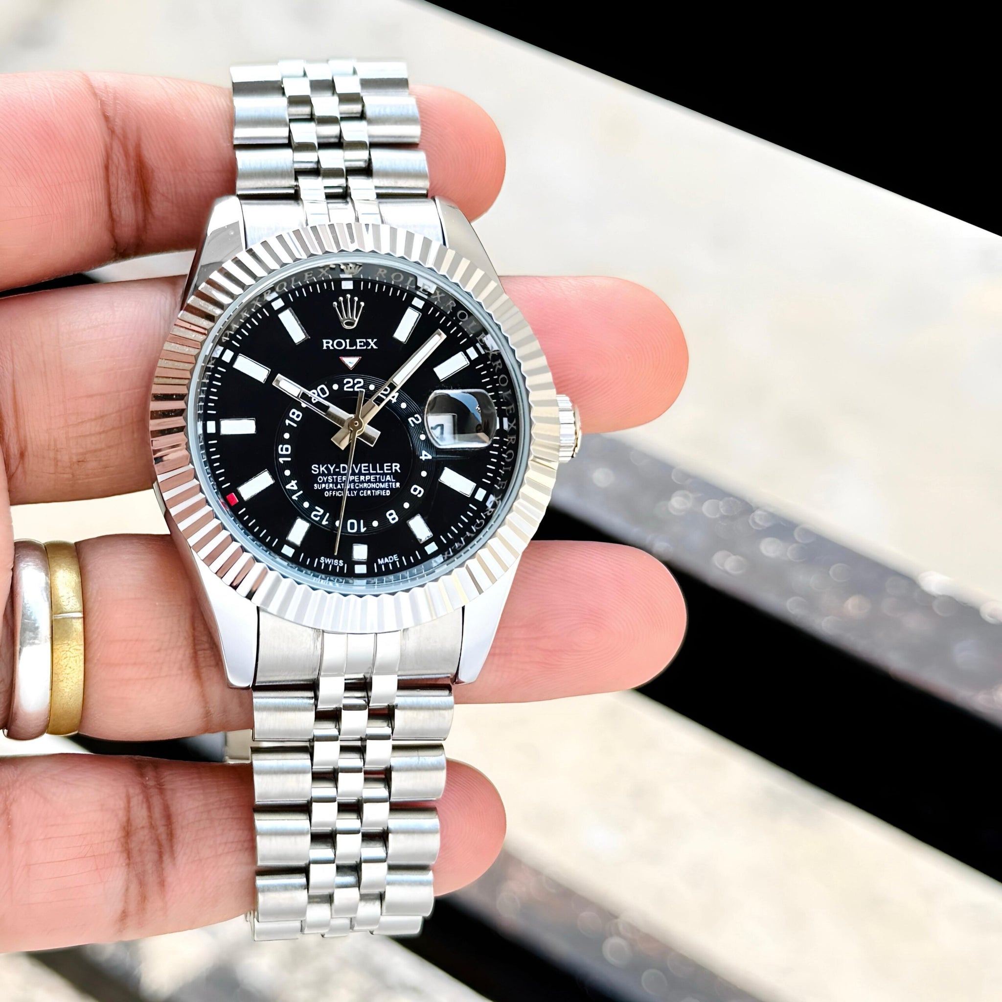 Rolex Sky-Dweller Silver Quartz