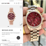 Michael Kors Lexington Rose Gold Red Dial