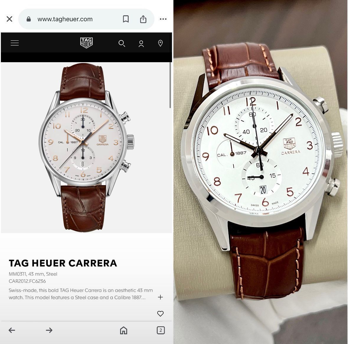Tag Heuer Carrera 1887 Brown Chronograph