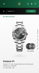 Rolex Oyster Perpetual Datejust Silver