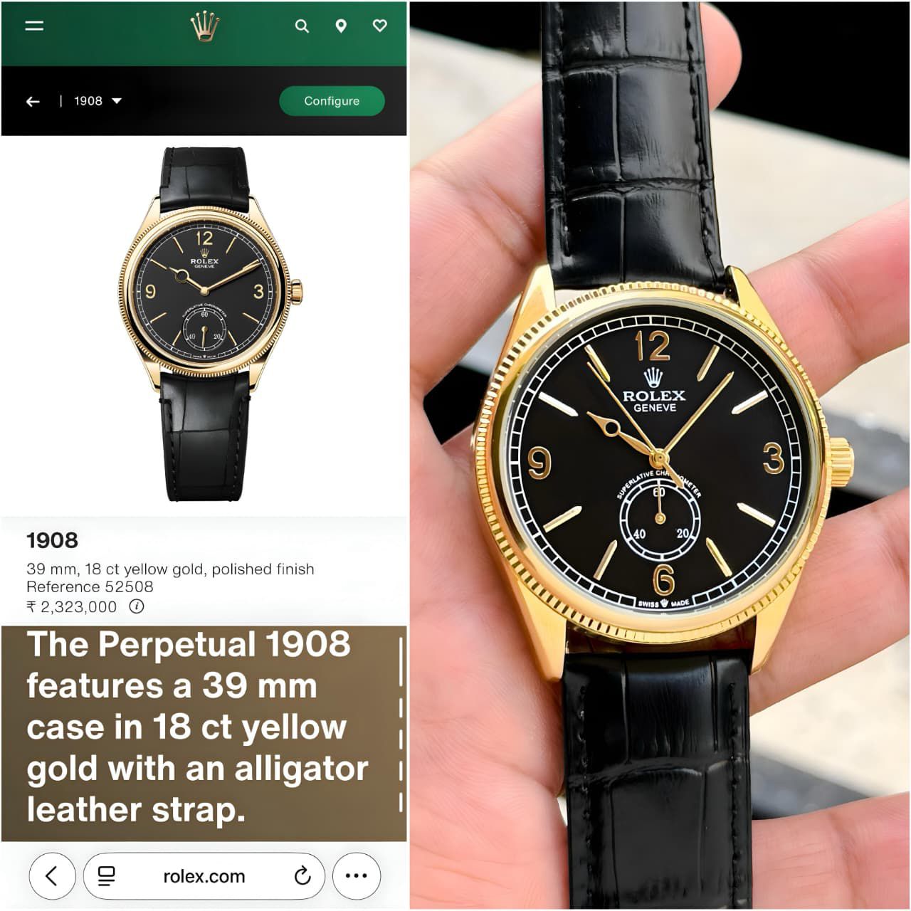 Rolex Geneve Automatic Black Dial