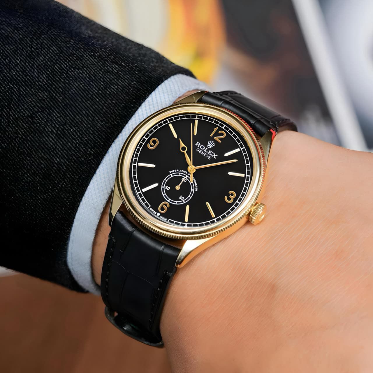 Rolex Geneve Automatic Black Dial