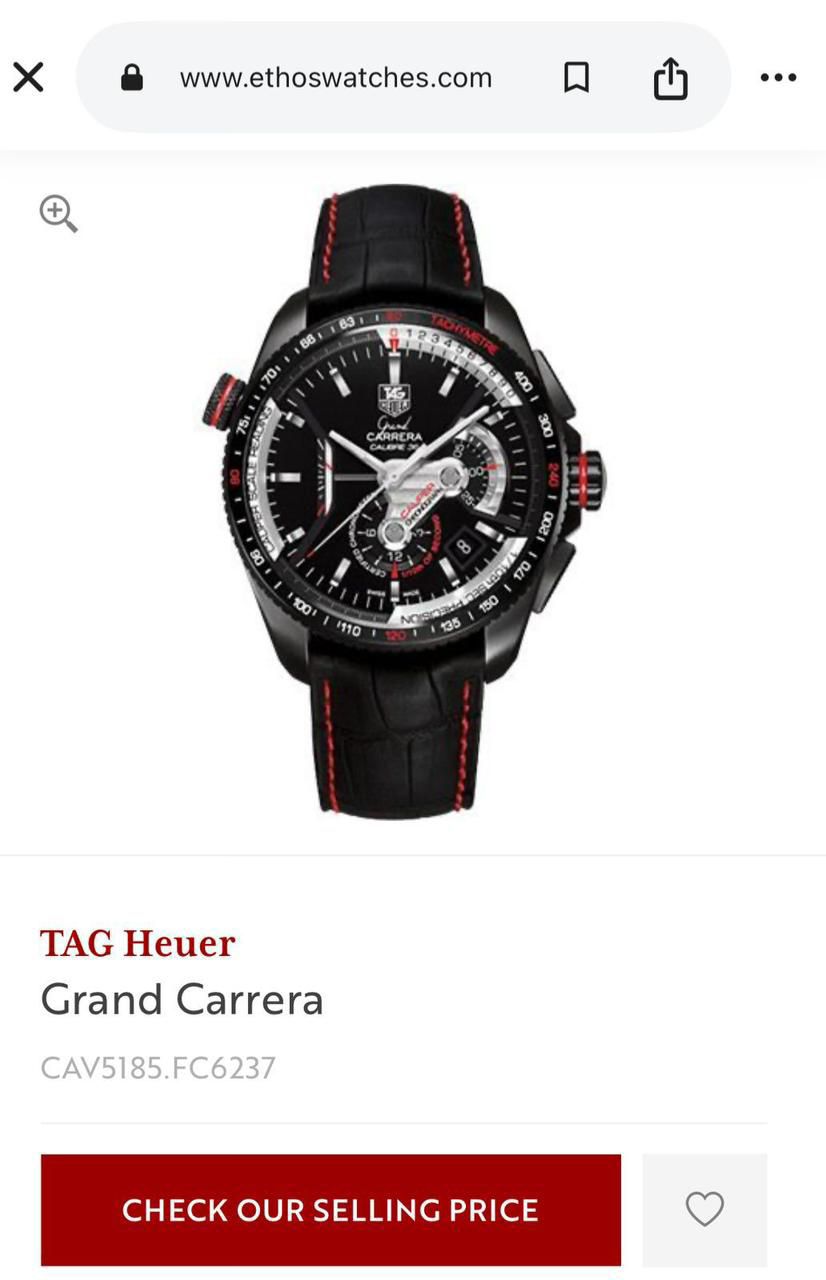Tag Heuer Carrera Calibre  Black Dial