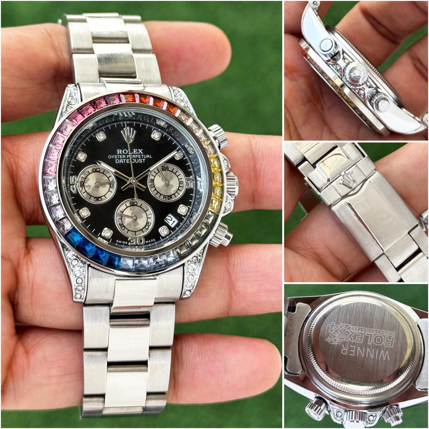 Rolex Diamond Silver Quartz