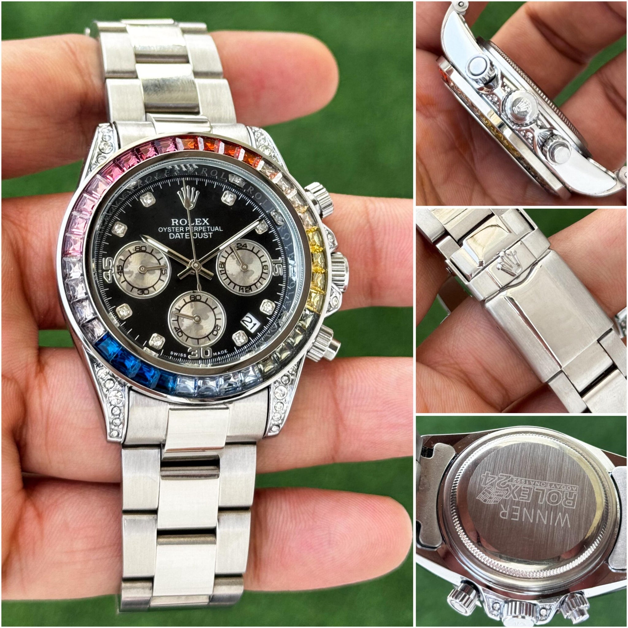 Rolex Diamond Silver Quartz
