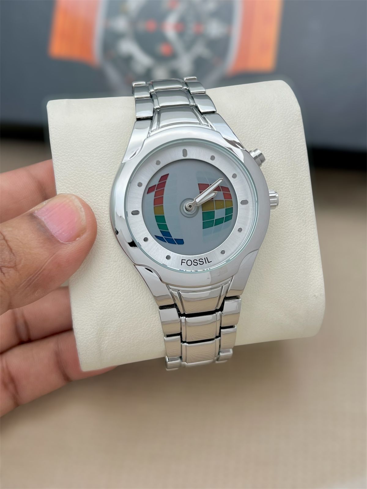 Fossil Silver Digital Analog