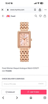 Fossil Raquel Pink Rectangular Dial