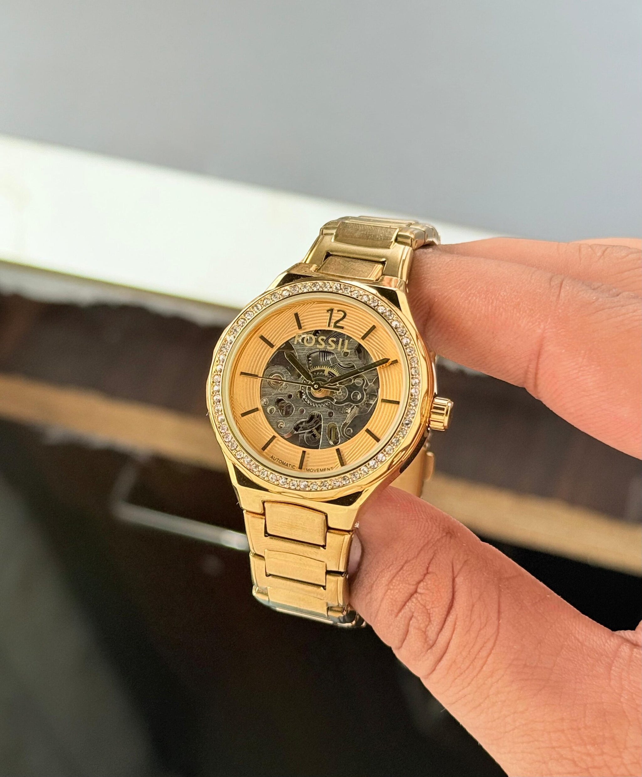 Fossil Eevie Golden Skeleton Automatic