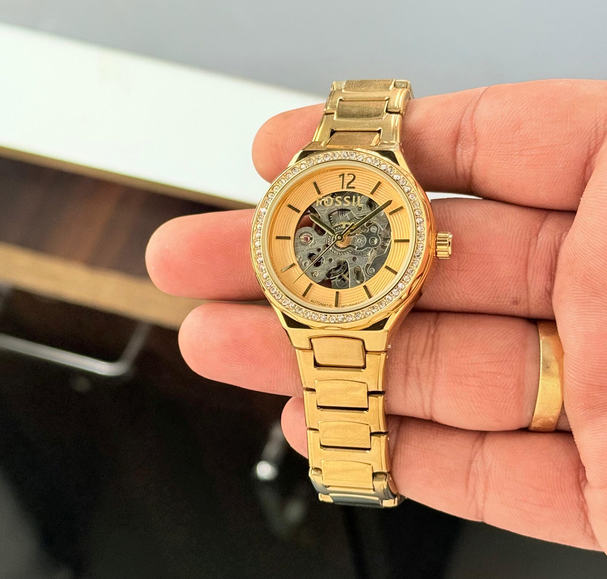 Fossil Eevie Golden Skeleton Automatic