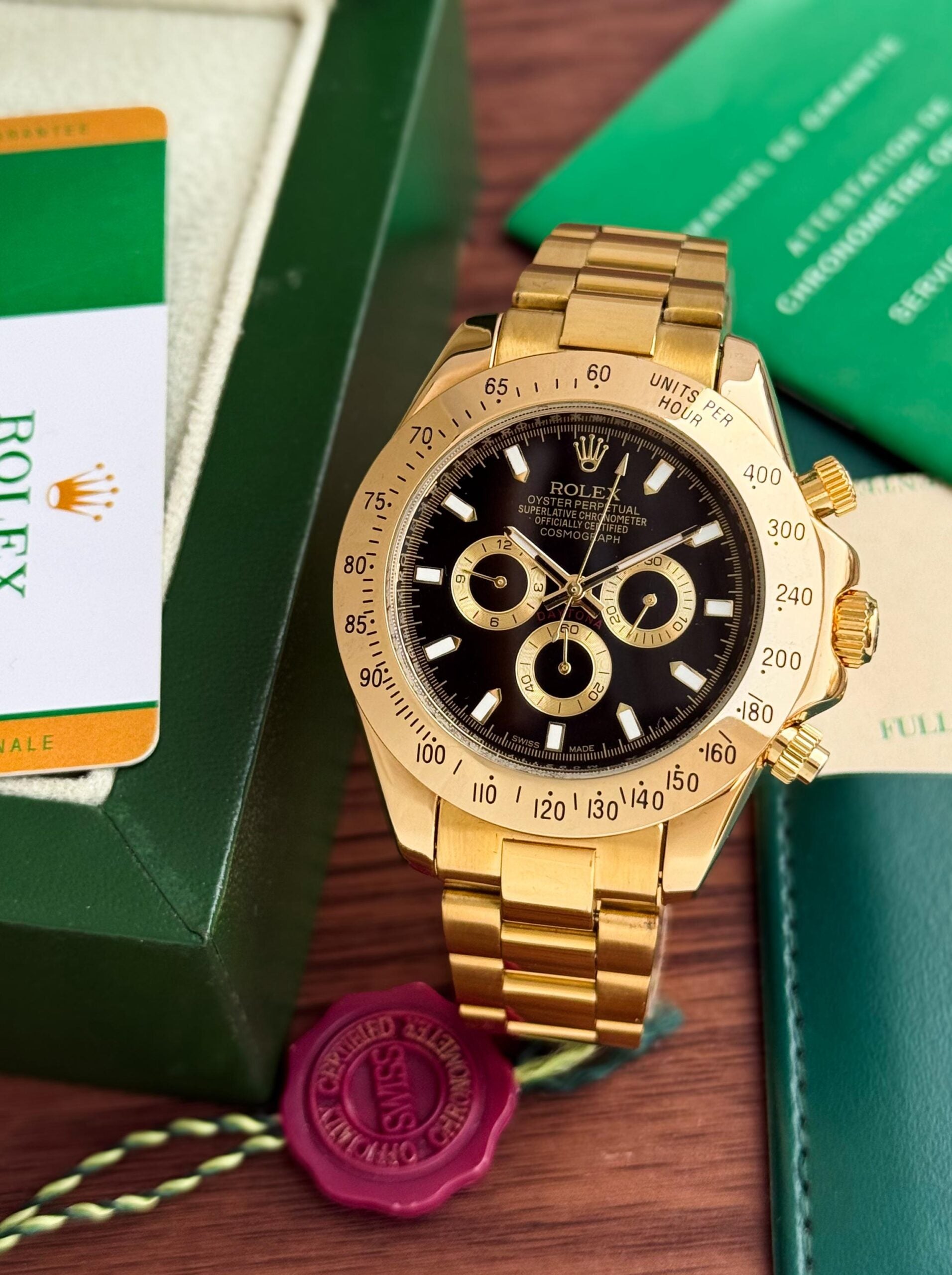 Rolex Daytona Gold Tone Round Dial