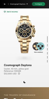 Rolex Daytona Gold Tone Round Dial