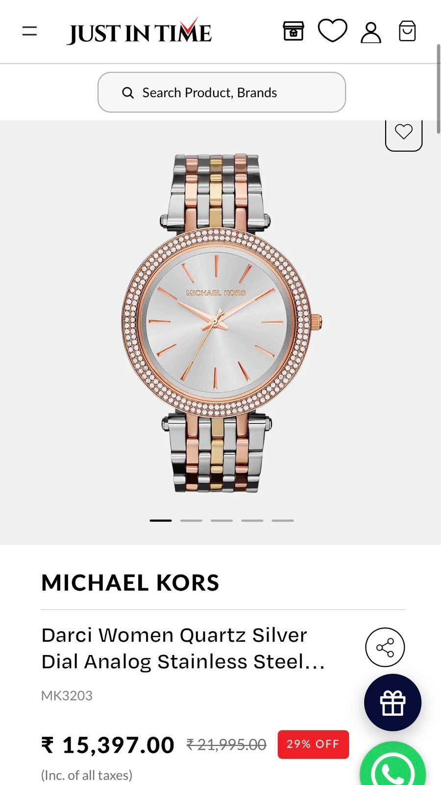 Michael Kors Darci White Dial