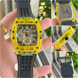 Guess Skeleton Yellow Black Dial