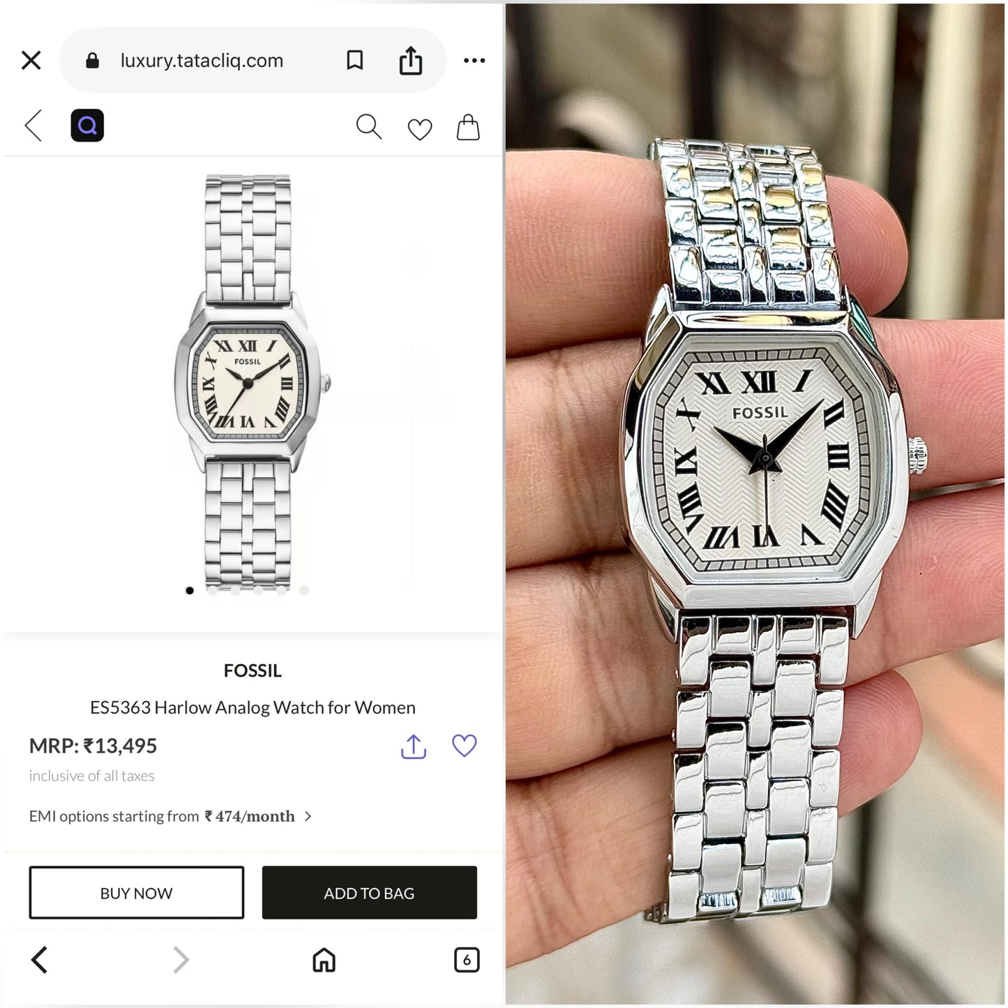 Fossil Vintage Iconic Harlow Silver
