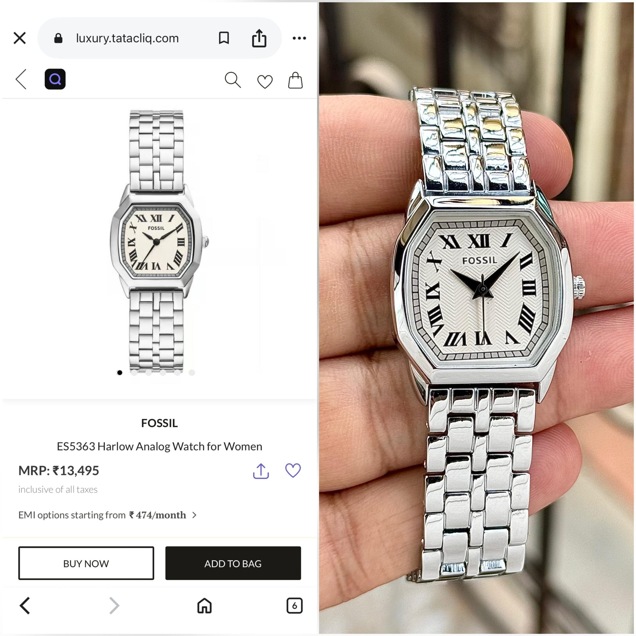 Fossil Vintage Iconic Harlow Silver