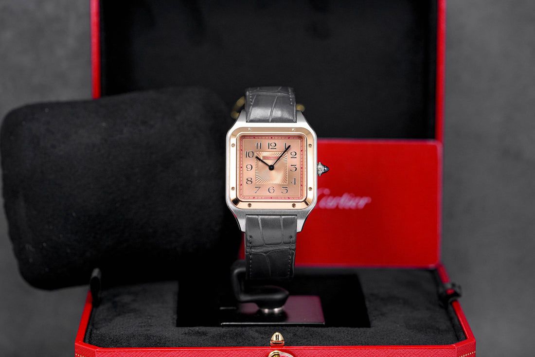 Cartier Santos Dumont Laquer Pink Gold Dial