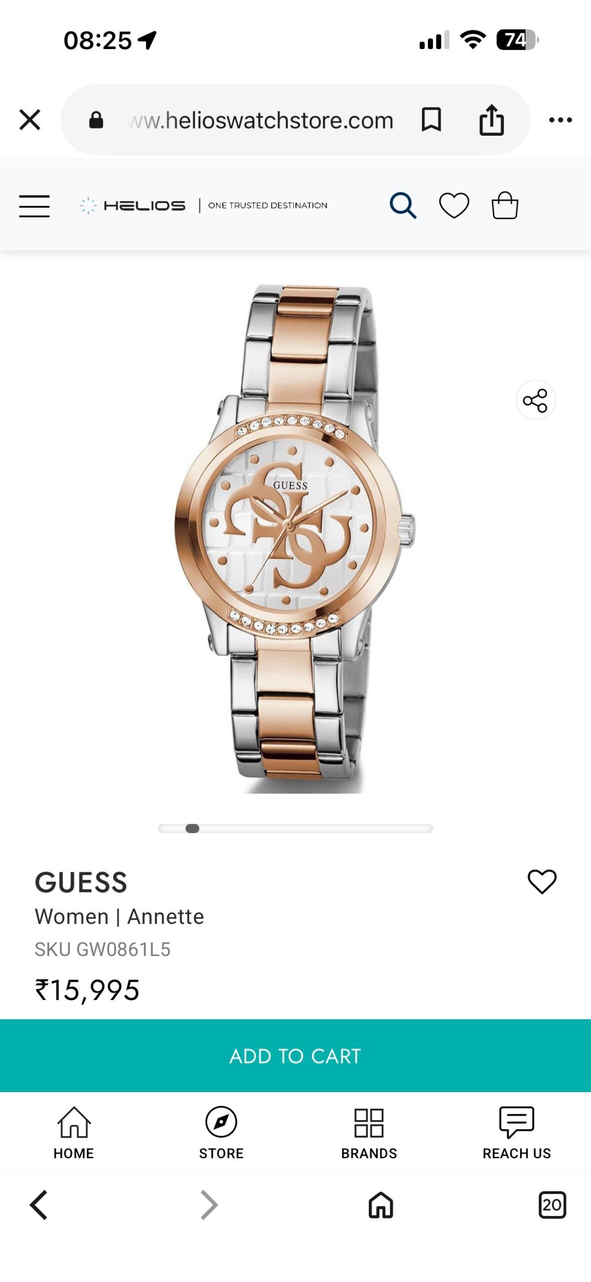 Guess Annette White Dial