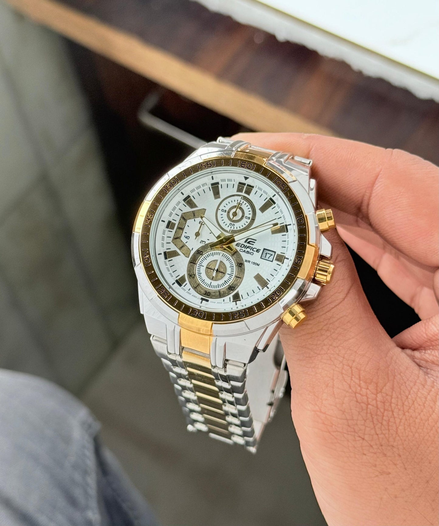 Edifice Casio EFR 539 Two Tone Chronograph