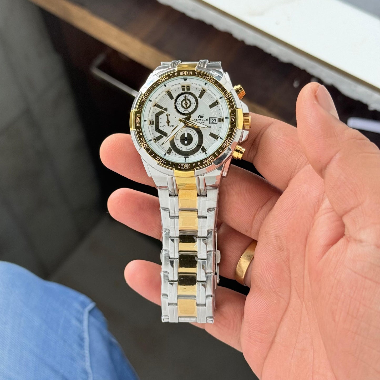Edifice Casio EFR 539 Two Tone Chronograph