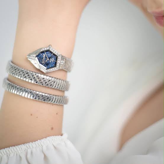 Just Cavalli Blue Dial Silver Tone