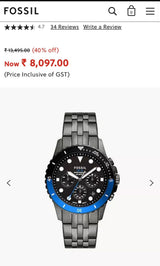 Fossil FB-01 Silver Chronograph