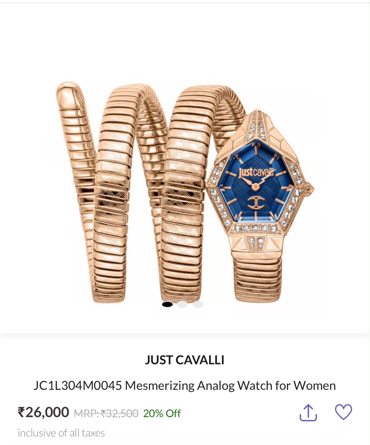 Just Cavalli Quartz Blue Dial