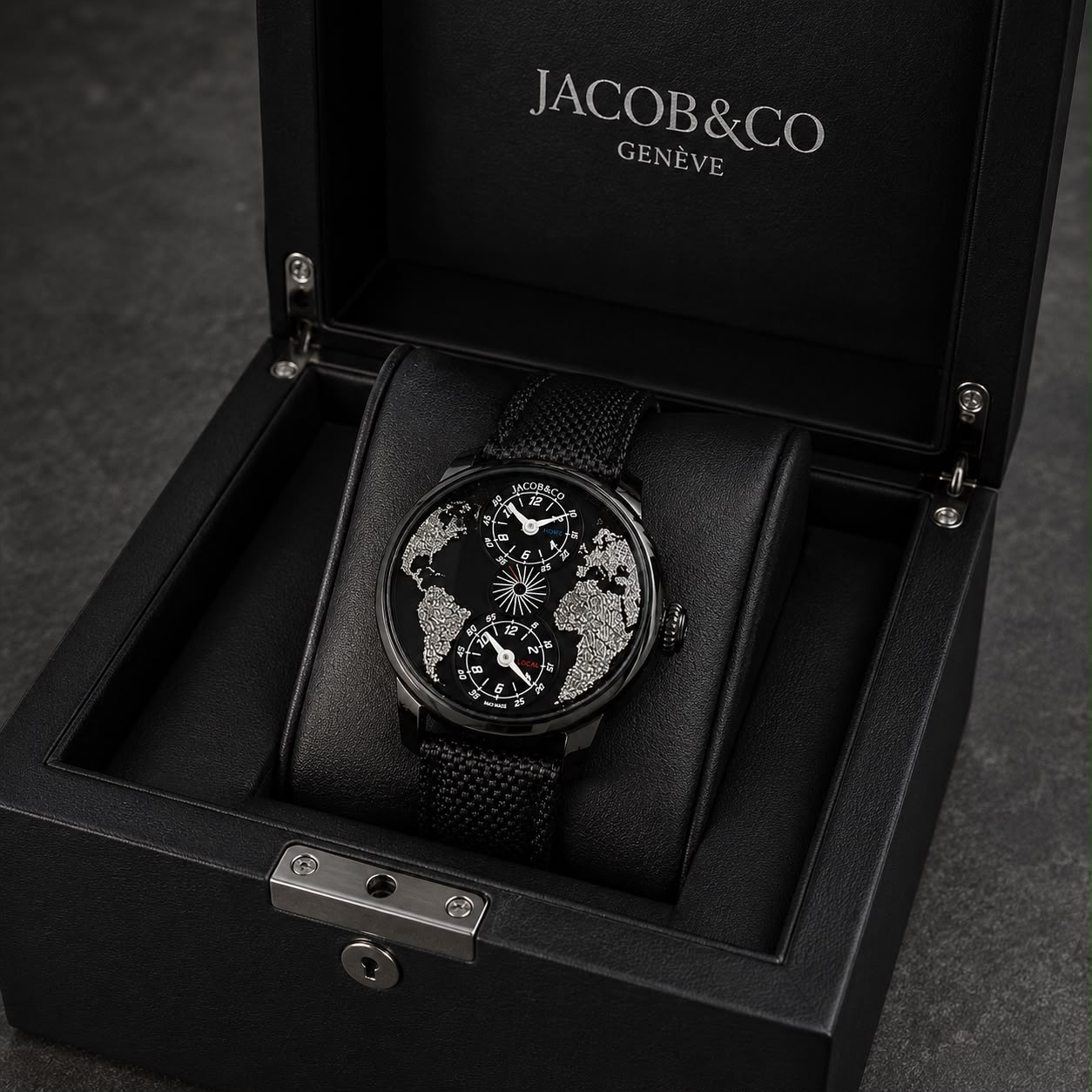 Jacob &amp; Co. Dual Time Zone Black