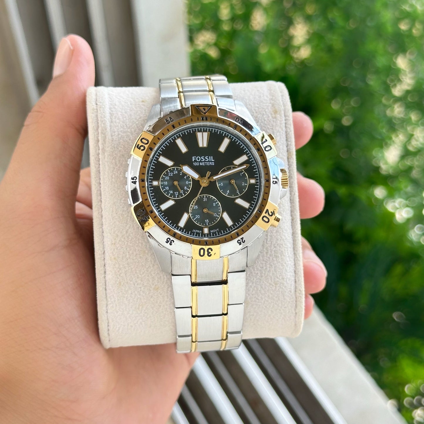 Fossil Chronograph Green Dial